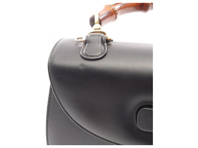 Borsa Gucci Bamboo in pelle nera - vista 7