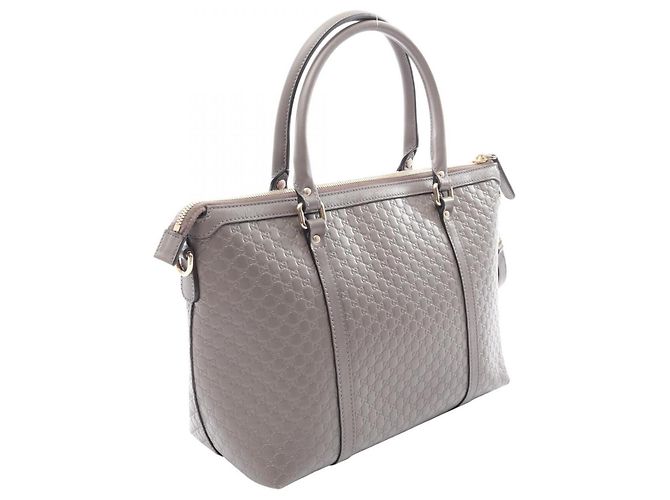 Borsa 2-Way Gucci Microguccissima in pelle grigia - vista 2