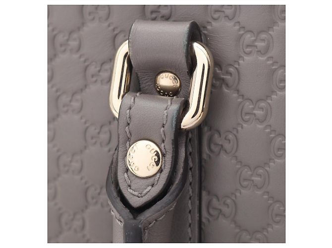 Borsa 2-Way Gucci Microguccissima in pelle grigia - vista 6
