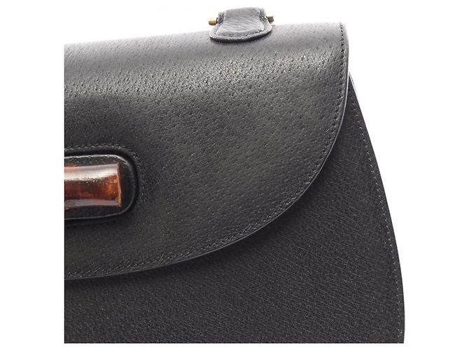 Borsa Gucci Bamboo in pelle nera - vista 13