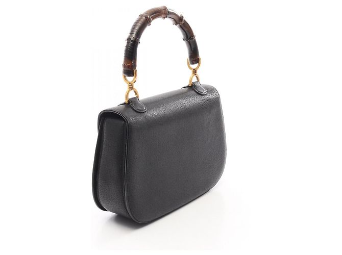 Borsa Gucci Bamboo in pelle nera - vista 2
