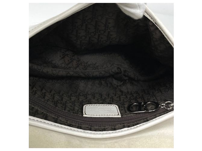 Borsa a tracolla Saddle Christian Dior in pelle bianca - vista 11