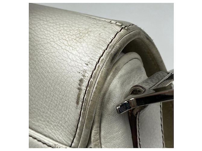 Borsa a tracolla Saddle Christian Dior in pelle bianca - vista 5