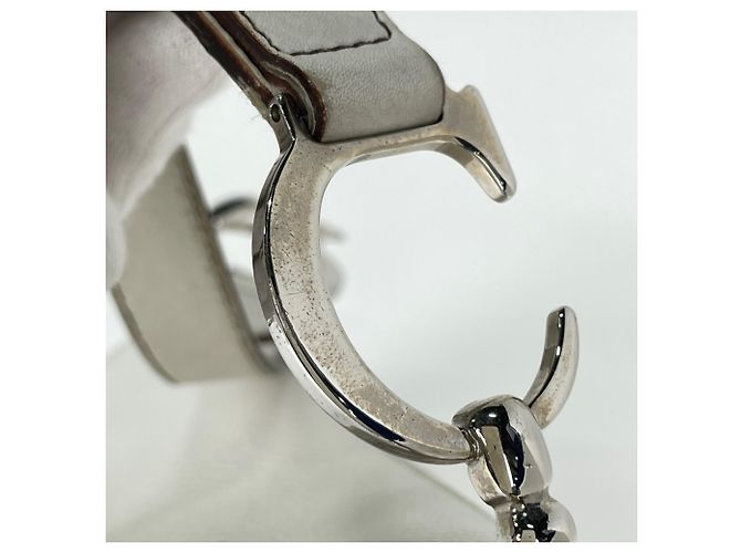Borsa a tracolla Saddle Christian Dior in pelle bianca - vista 7