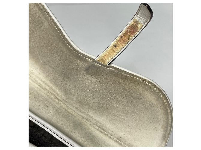 Borsa a tracolla Saddle Christian Dior in pelle bianca - vista 9