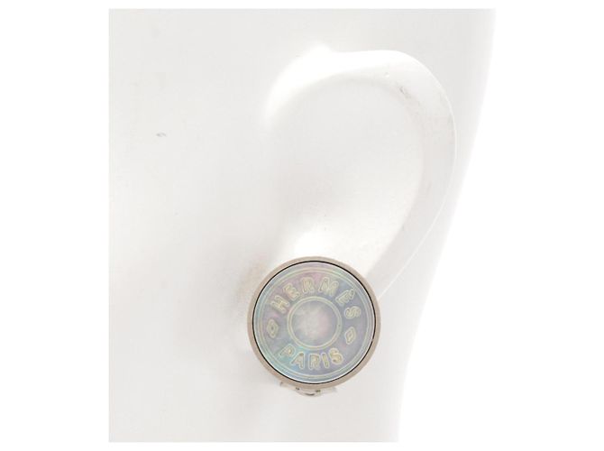 Hermès Orecchini a clip Hermes Silver Sellier Shell - vista 4