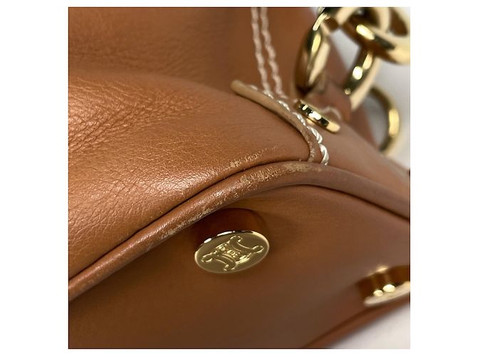 Céline Borsa a mano Celine in pelle marrone - vista 3