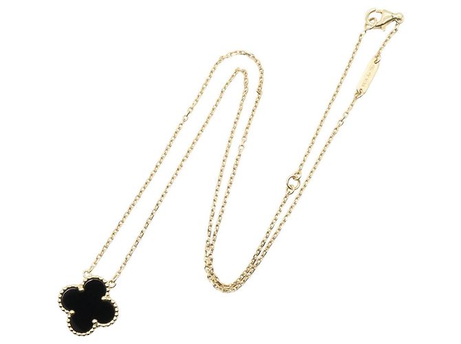 Collana Van Cleef & Arpels Vintage Alhambra Onyx - vista 2