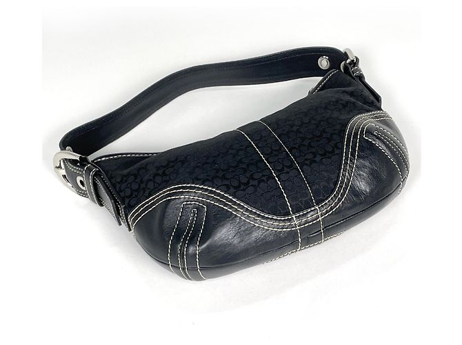 Borsa a tracolla Coach Black Mini Signature Canvas - vista 2