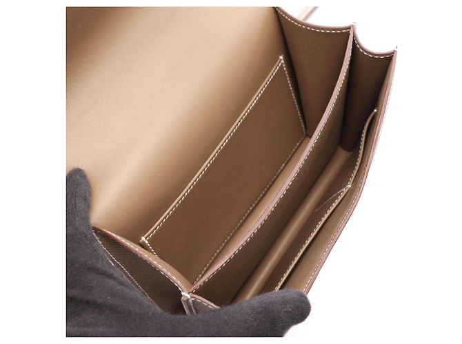 Hermès Borsa a tracolla Hermes Constance 3 Mini Etoupe - vista 3