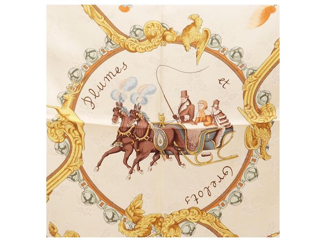 Hermès Foulard Hermes Carre 90 Plumes et Grelots - vista 6