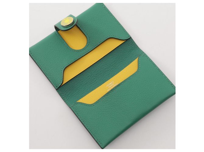 Hermès Tarjetero Hermes R.M.S Vert Vertigo Jaune Naple - vista 3