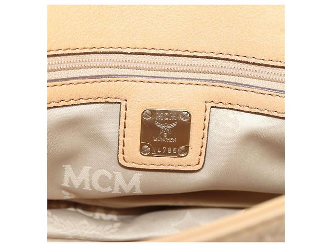 MCM Visetos Leder Handtasche Beige - Ansicht 6