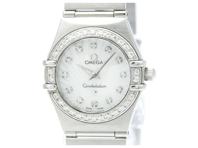 Omega Constellation Quartz Stainless Steel com bisel e marcadores de diamante 22 - vista 4