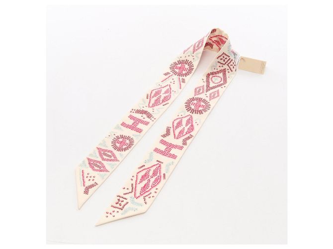 Hermès Foulard di seta Hermes Twilly Kelly en Perles - vista 3