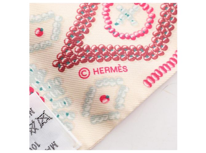 Hermès Foulard di seta Hermes Twilly Kelly en Perles - vista 4