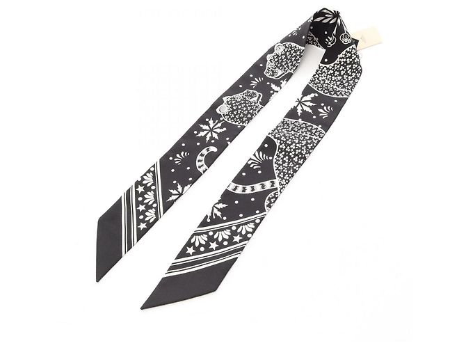 Hermès Hermes Twilly Les Leopards Bandana Scarf Muffler - vista 3
