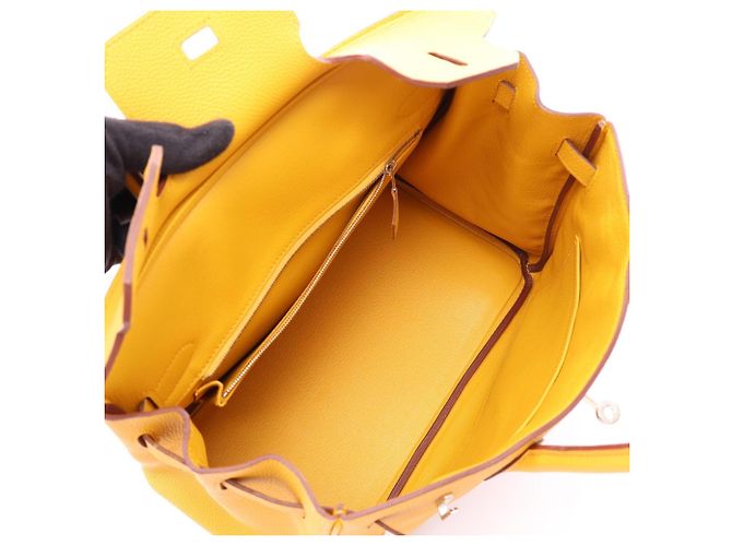 Hermès Borsa Hermes Birkin 30 Jaune Ambre - vista 3