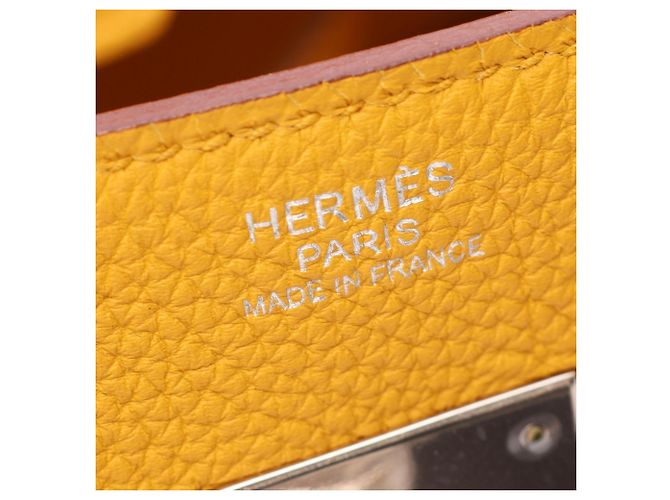 Hermès Borsa Hermes Birkin 30 Jaune Ambre - vista 4