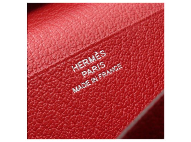 Béarn Hermès Cartera larga bi-fold Hermes Bearn Soufflet Rouge Casaque - vista 4