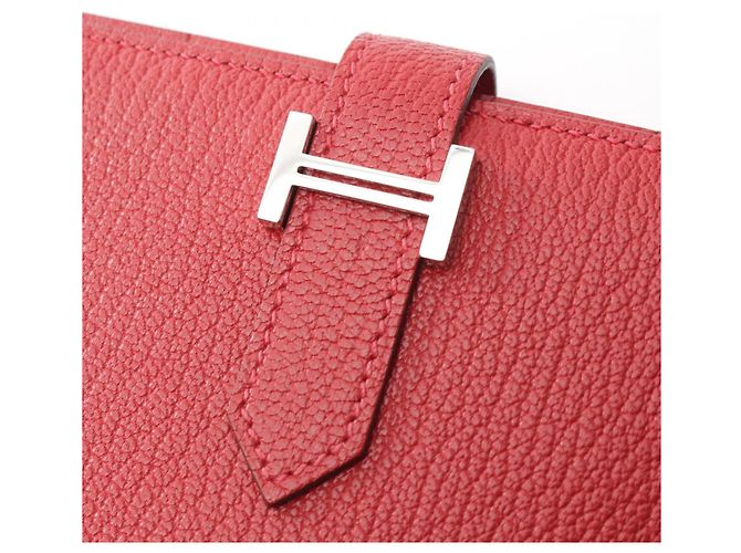 Béarn Hermès Cartera larga bi-fold Hermes Bearn Soufflet Rouge Casaque - vista 9