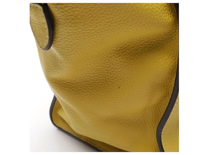 Céline Borsa a mano Celine Luggage Mini Shopper in pelle gialla - vista 11