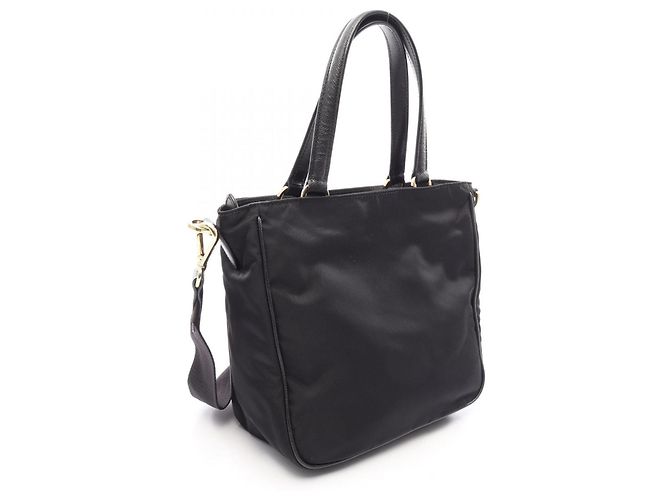 Borsa Tote Prada in pelle Saffiano nera - vista 2