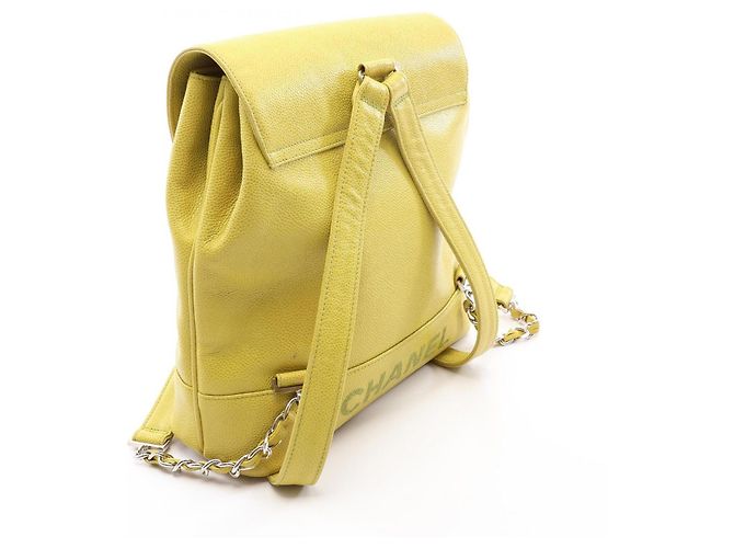 Zaino/Borsa Chanel Coco Mark in Yellow - vista 2