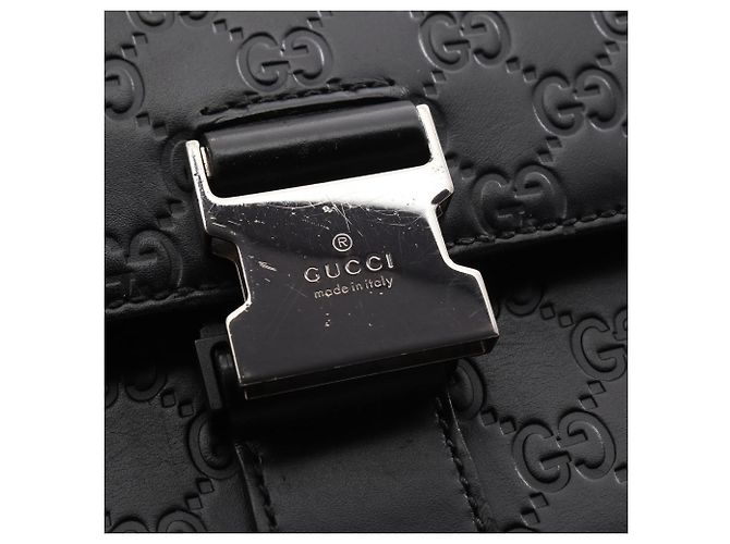 Borsa a tracolla Gucci Guccissima in pelle nera - vista 12