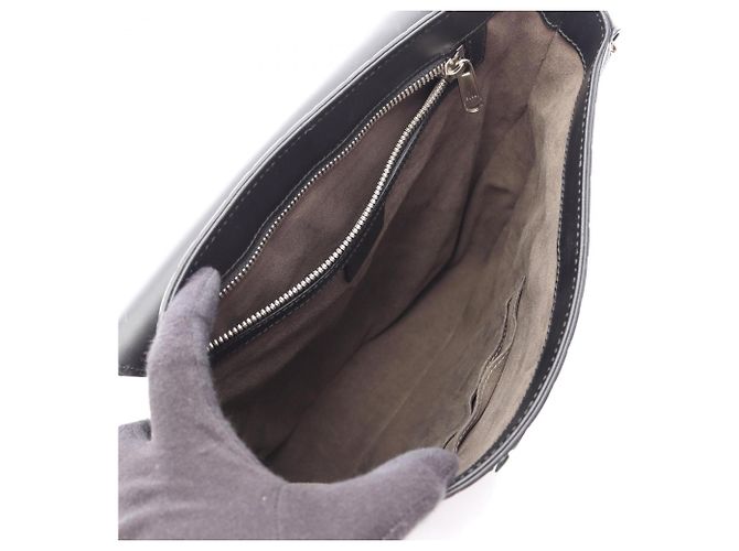 Borsa a tracolla Gucci Guccissima in pelle nera - vista 3