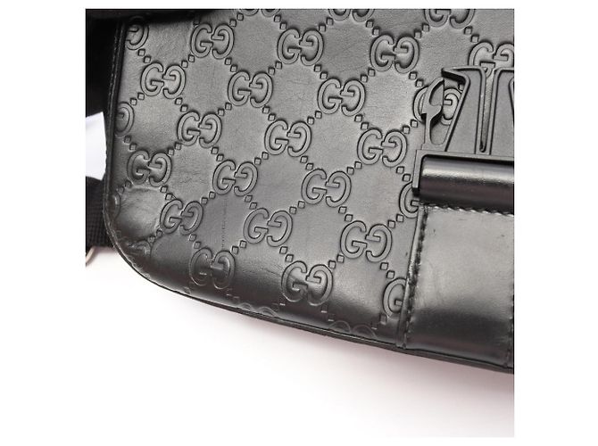 Borsa a tracolla Gucci Guccissima in pelle nera - vista 5