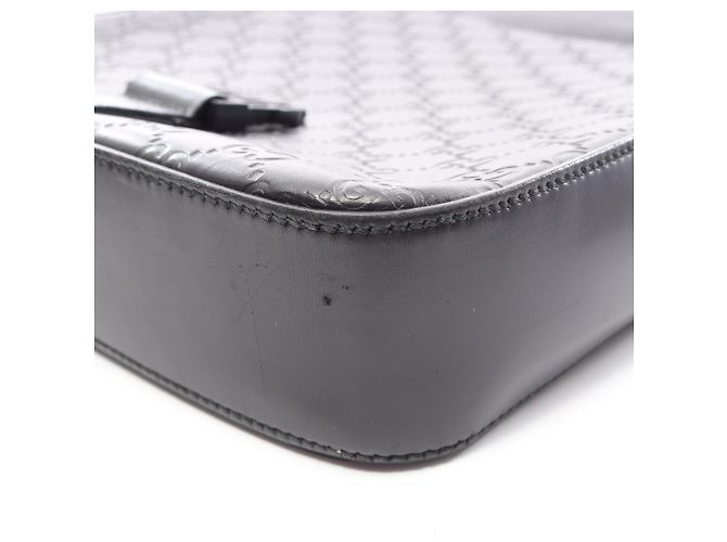 Borsa a tracolla Gucci Guccissima in pelle nera - vista 8