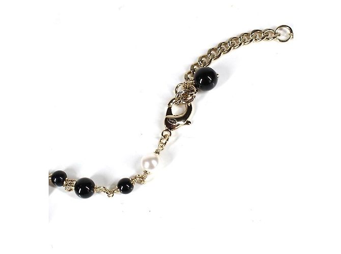 Chanel Collana Coco Lion Perle Nere Oro - vista 3