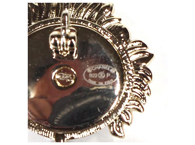 Chanel Spilla Coco Lion in metallo dorato e smalto nero - vista 7