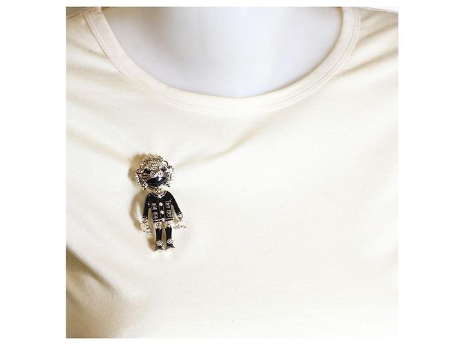 Chanel Spilla Coco Lion in metallo dorato e smalto nero - vista 8