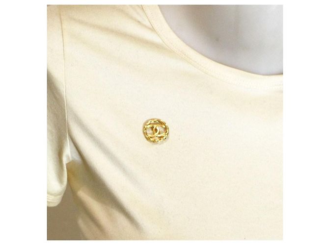 Spilla Chanel CC metallo dorato - vista 5
