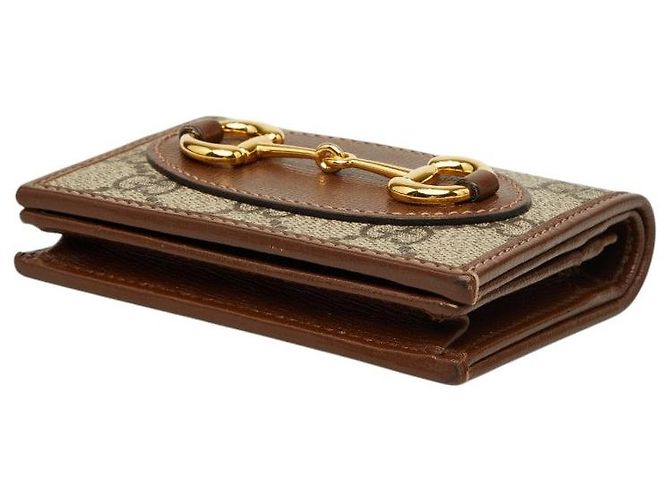 Portafoglio corto Gucci GG Supreme Horsebit 1955 - vista 4