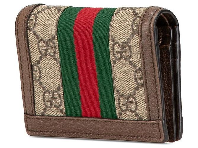 Portafoglio compatto bi-fold Gucci Ophidia GG Supreme - vista 2
