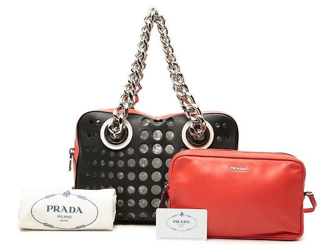Borsa Tote Prada City Fori Triangle Logo - vista 6
