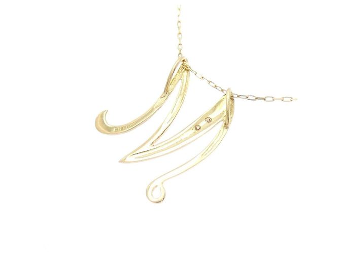 Autre Marque Au750 Initial M Diamond Halskette - Ansicht 4