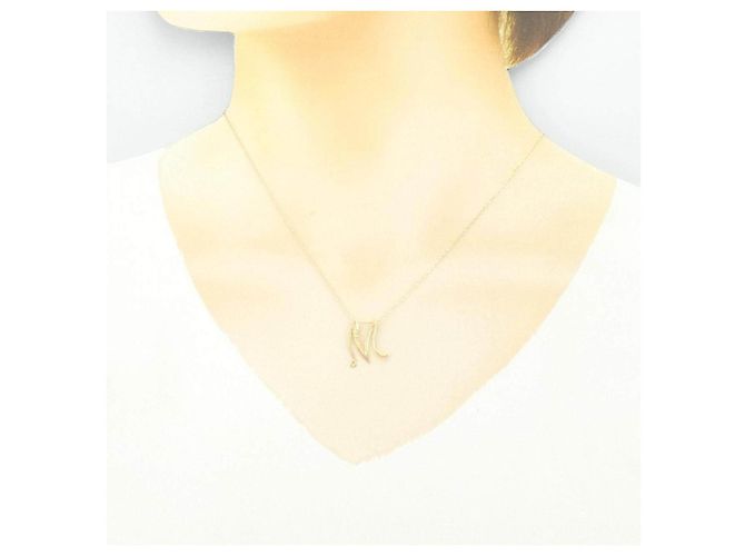 Autre Marque Au750 Initial M Diamond Halskette - Ansicht 6