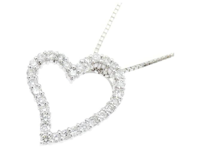 Autre Marque Collana a cuore in oro bianco Au750 e diamanti - vista 3