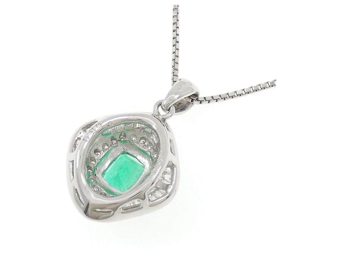 Autre Marque Collana in Smeraldo e Diamanti Pt900 Pt850 - vista 4