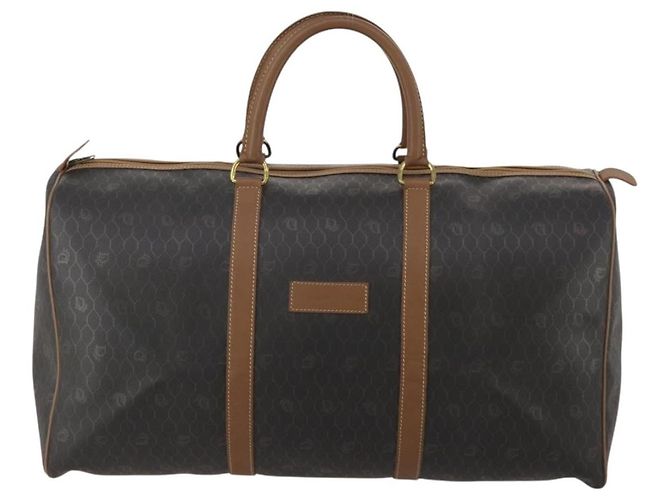 Christian Dior Honeycomb Canvas Boston Bag PVC Black Gold - vista 13