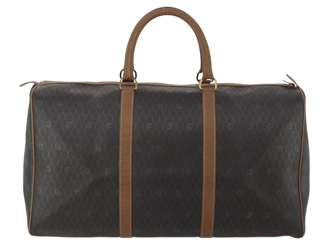 Christian Dior Honeycomb Canvas Boston Bag PVC Black Gold - vista 2