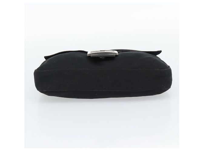 FENDI Mamma Baguette Hand Bag Cotton jersey Black Silver - vista 5