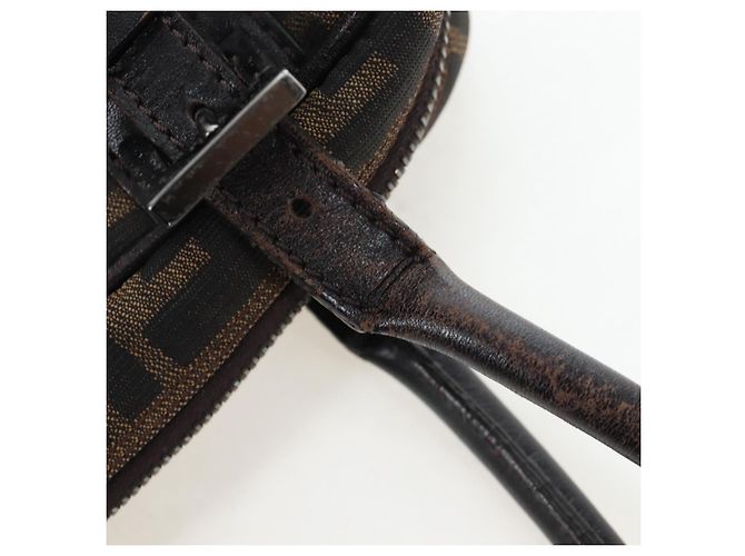 FENDI Zucca Canvas Shoulder Bag Black Brown - vista 24