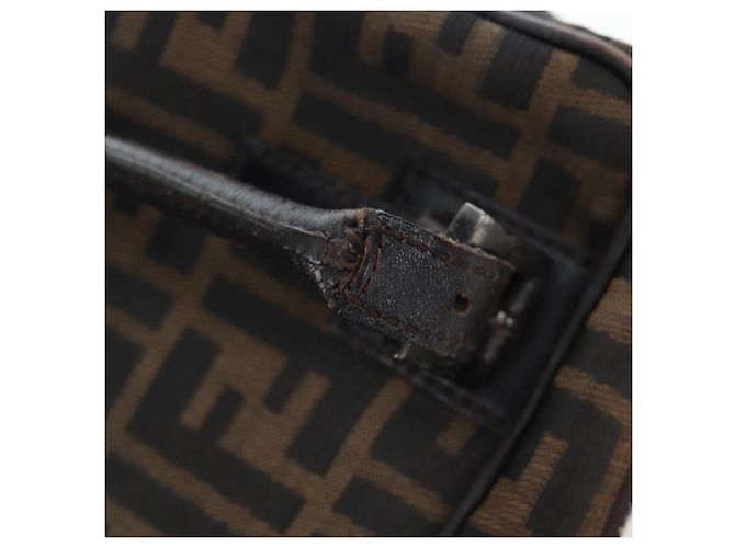 FENDI Zucca Canvas Shoulder Bag Black Brown - vista 25