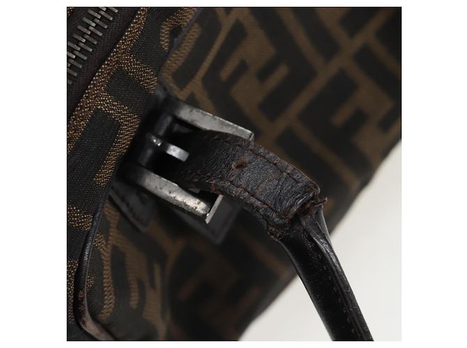 FENDI Zucca Canvas Shoulder Bag Black Brown - vista 27