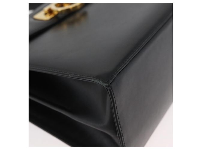Salvatore Ferragamo Gancini Hand Bag Leather 2way Black Gold - vista 16